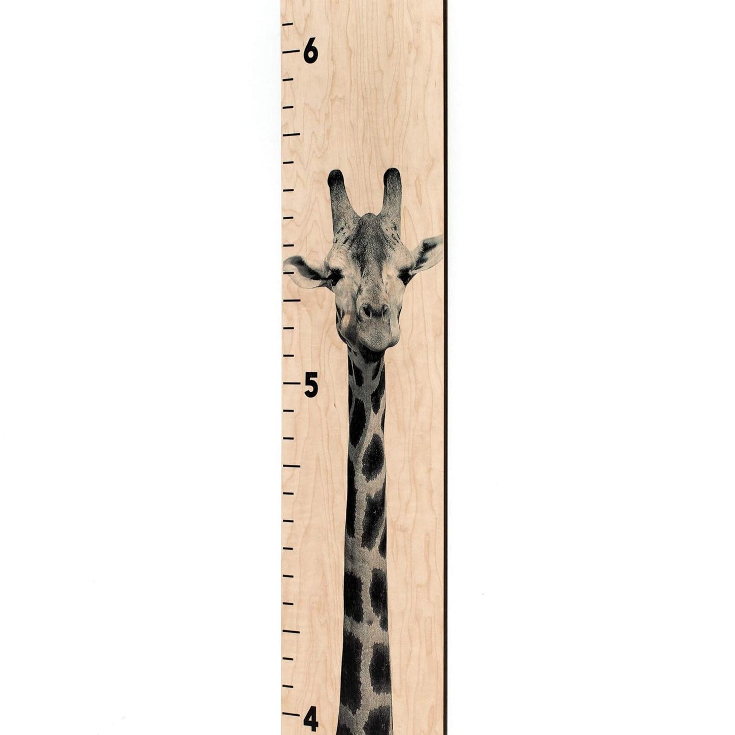 Wooden Ruler Growth Chart for Kids, Boys & Girls - Height Chart & Height Measurement for Wall - Kids Nursery Wall Decor & Room Hanging Wall Decor - Giraffe Theme - Natural
