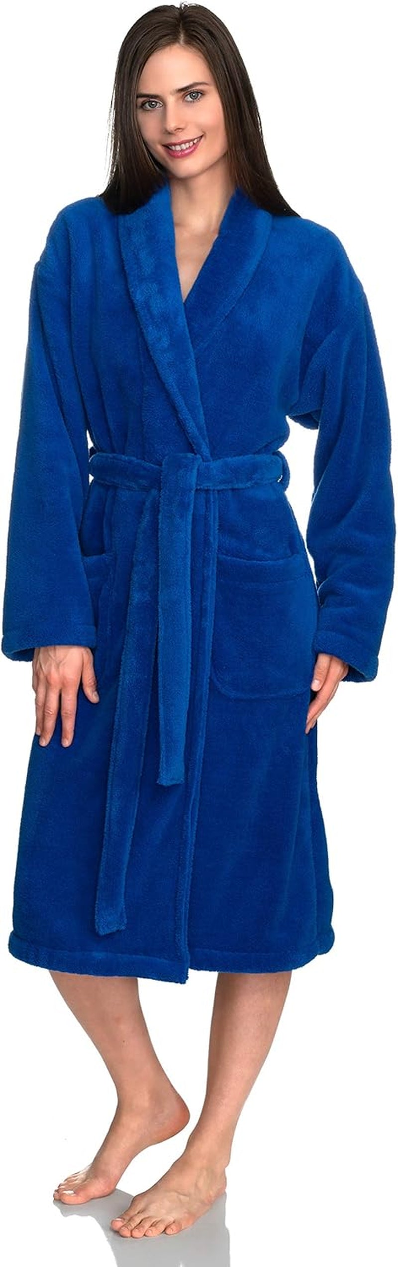 Womens Robe Super Soft Plush Bathrobe Fleece Spa Bath Robe for Women