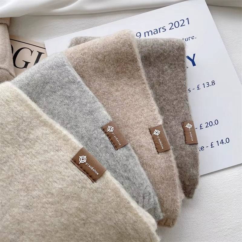 2025 Ladies Cashmere Blend Scarf Women Winter Luxury Solid Color Shawl Wraps Female Warm Thick Wool Neckerchief Blanket Pashmina