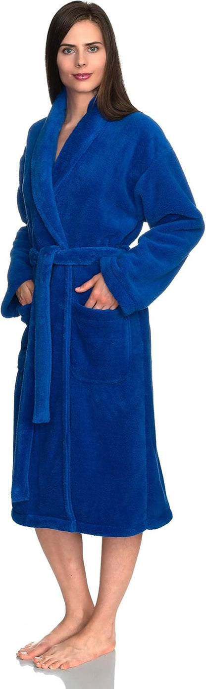 Womens Robe Super Soft Plush Bathrobe Fleece Spa Bath Robe for Women