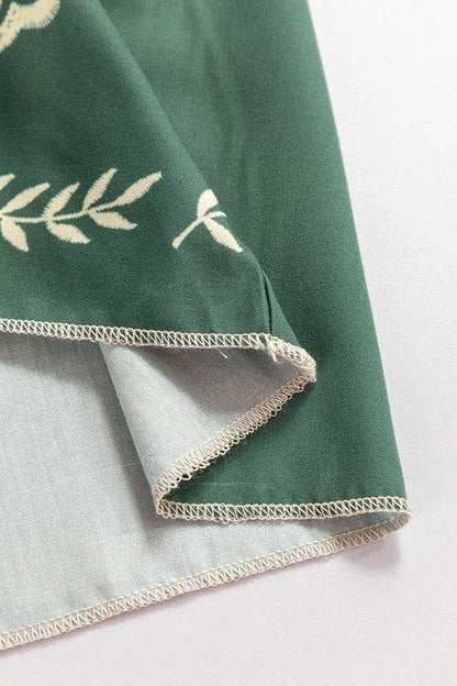 Tie Neck Boho Floral Puff Sleeve Shift Dress