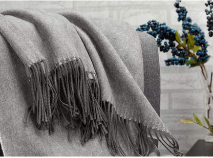 Bed Throws Wool Throw Blanket Grey Wool Blanket 70% Wool 30% Viscose Shawl Warp Twin Lightweight Throw Blanket for Bed Couch