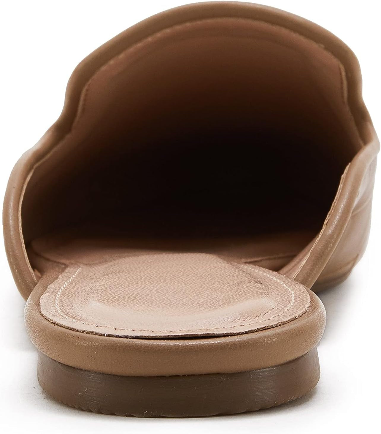 Womens Braided Pointed Toe Mules Low Heel Loafers Woven Slip on Flats Slide Backless Cut Out Comfortable Shoes 8.5 Coffee