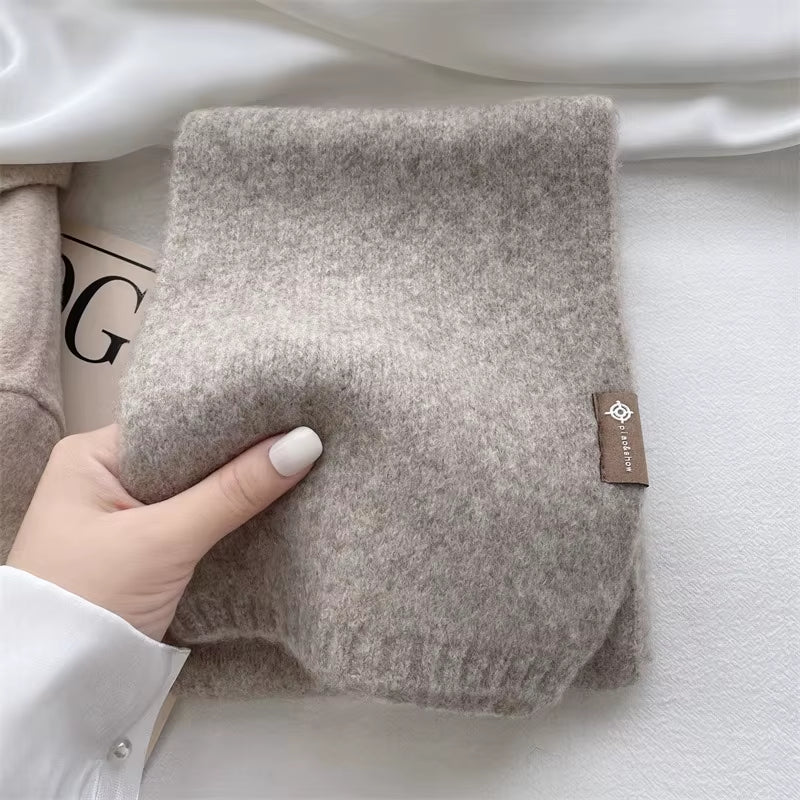 2025 Ladies Cashmere Blend Scarf Women Winter Luxury Solid Color Shawl Wraps Female Warm Thick Wool Neckerchief Blanket Pashmina