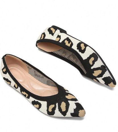 Women'S Flats Breathable Knit Pointed Flats Loafers Shoes,Work Flats Office Shoes Comfortable Flexible Mule Shoes Ballet Flats